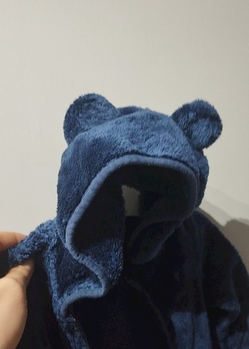 Koyu Mavi Kürklü Bebek Tulumu 12-18 ay - Görsel 4