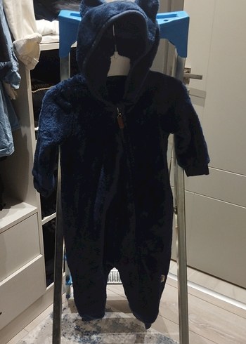 Koyu Mavi Kürklü Bebek Tulumu 12-18 ay - Görsel 5