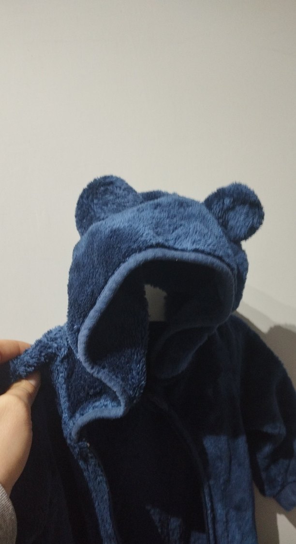 Koyu Mavi Kürklü Bebek Tulumu 12-18 ay - Görsel 4