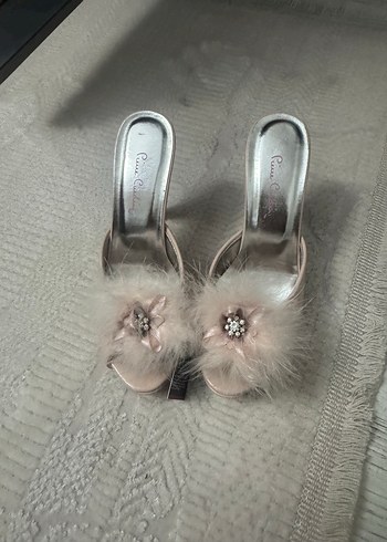 37 Beden Pierre Cardin Pudra Platform Topuklu Kadın Terlik