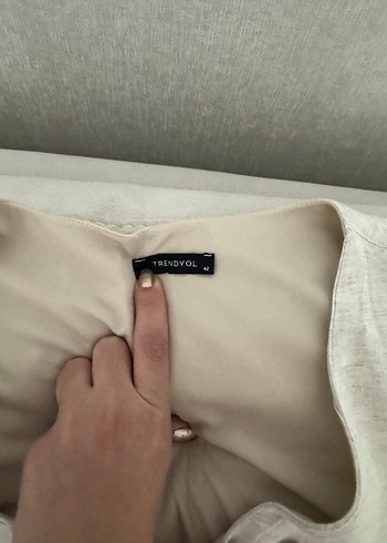 Kadın bej elbise - Görsel 4