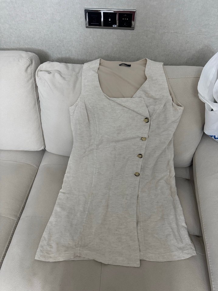 Kadın bej elbise - Görsel 3