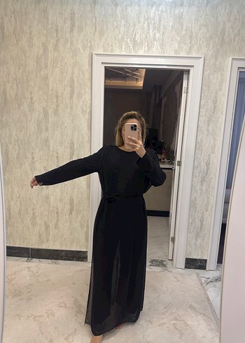 Siyah Transparan Uzun Kollu Kadın tulum - Görsel 6