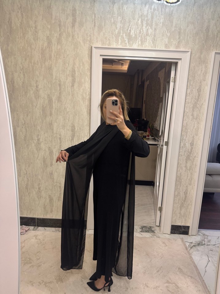 Siyah Transparan Uzun Kollu Kadın tulum - Görsel 5