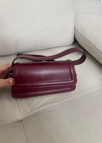 Bordo Deri Kadın Omuz Çantası - Görsel 2