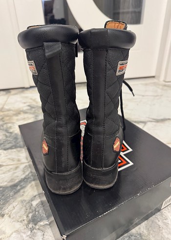 Harley davidson Siyah Kadın Biker Yüksek Topuklu Bot - Görsel 4