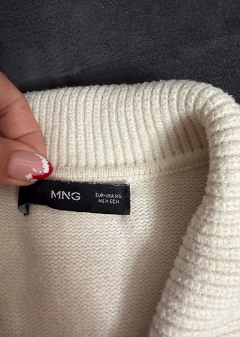 Mango Bej Çizgili Kadın Yün Kazak - Görsel 4