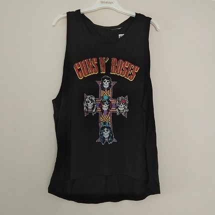 H&M guns'n roses baskılı tişört sıfır
