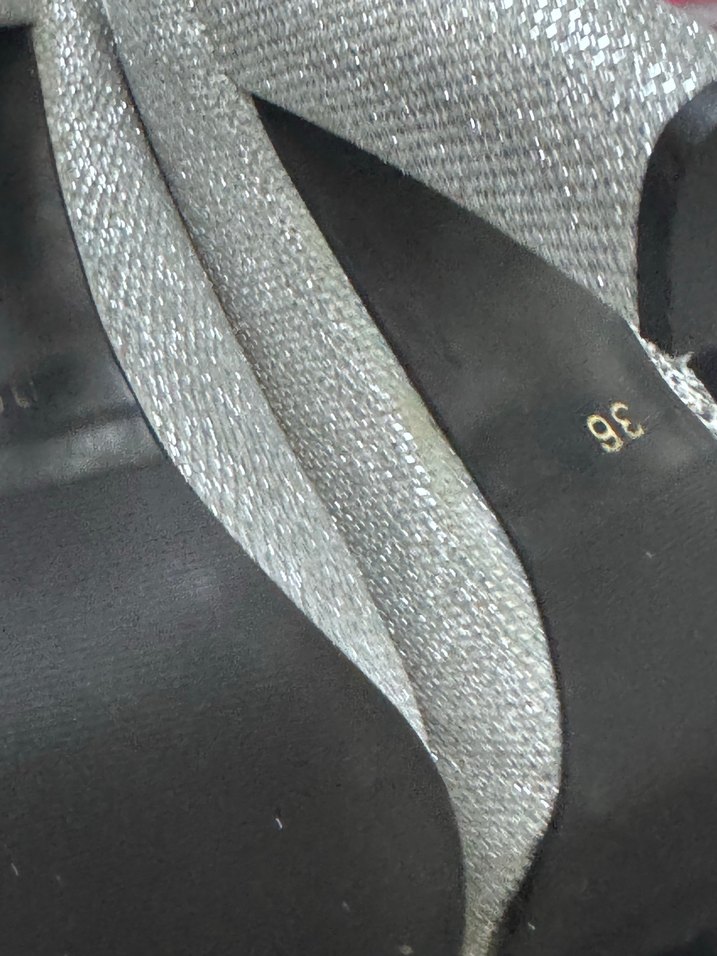 Gri Yılan Desenli Simli Topuklu Kadın Ayakkabı - Görsel 3