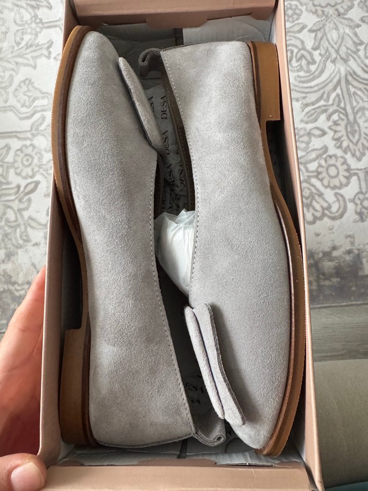 Gri Süet Tokalı Kadın Topuklu Babet - Görsel 3