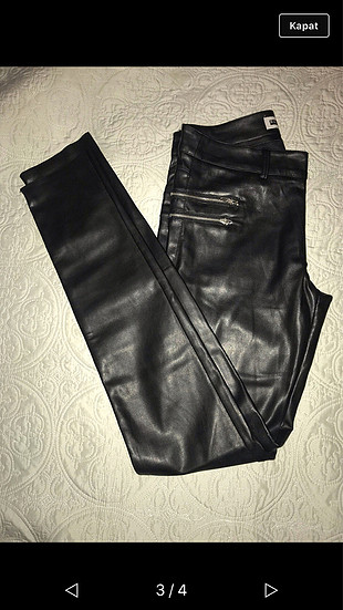 36 Beden siyah Renk Deri pantolon