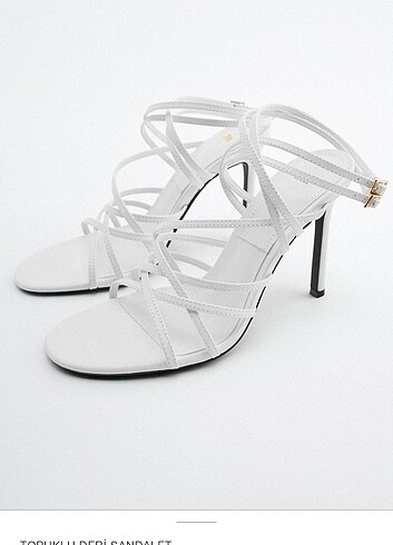 Zara deri Stiletto Topuklu Ayakkabı sandalet 