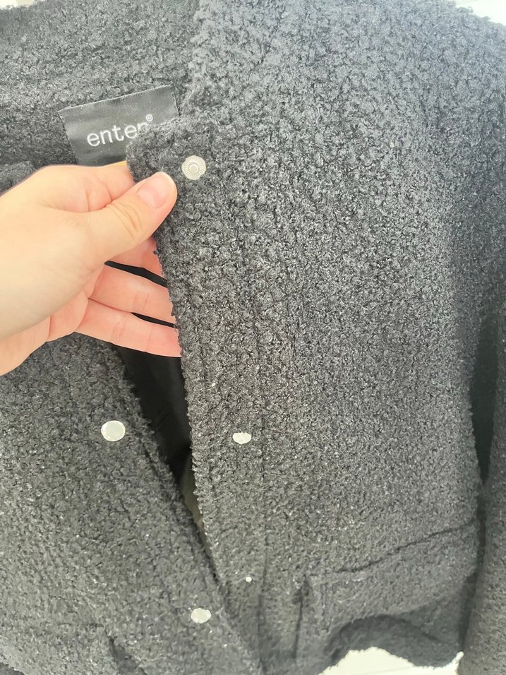 Siyah Düğmeli Midi Kadın Yün Ceket - Görsel 2