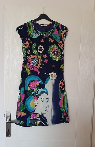 harika desenli s beden elbise 