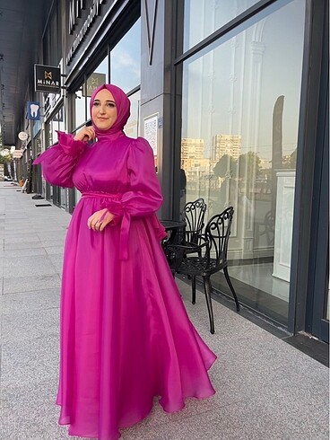 42 Beden Karolin fuşya abiye Kevser bahadır