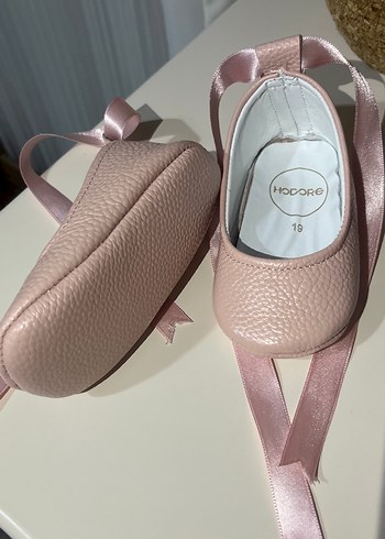 Kız bebek hakiki deri pembe babet - Görsel 3