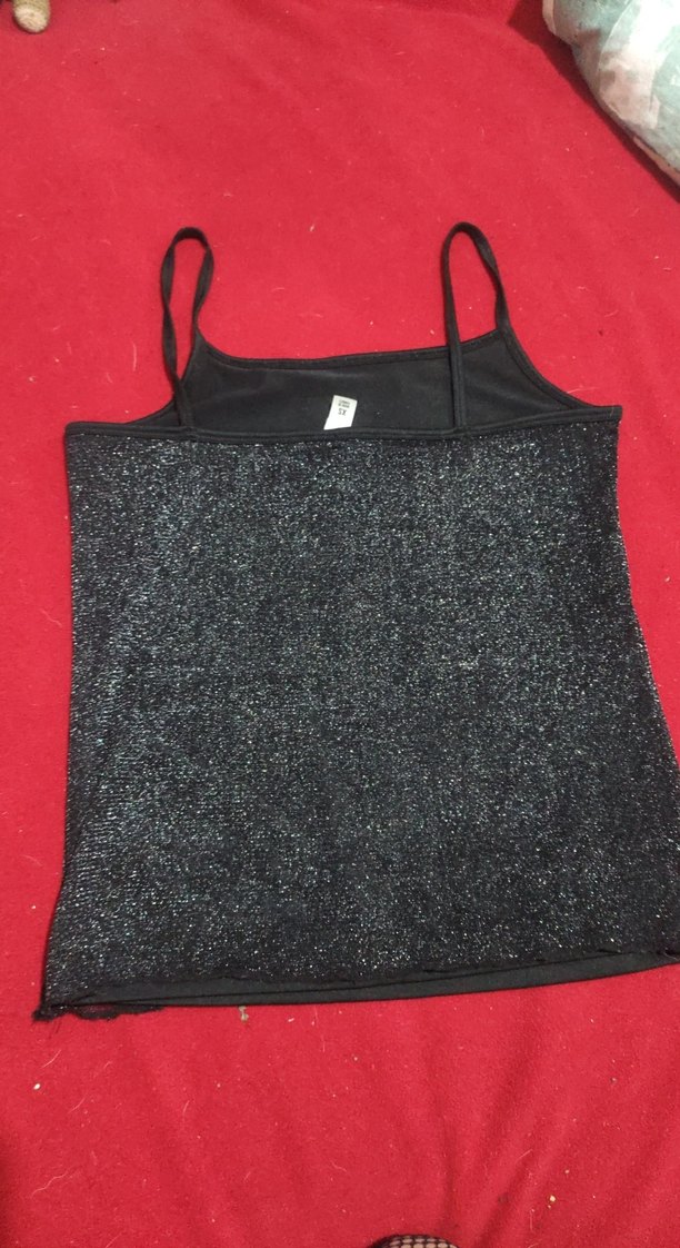 Siyah Parlak İnce Askılı Kadın Atlet - Görsel 4