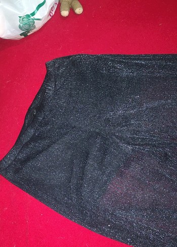 siyah, şortlu transparan simli pantolon - Görsel 4