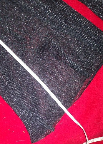 siyah, şortlu transparan simli pantolon - Görsel 2