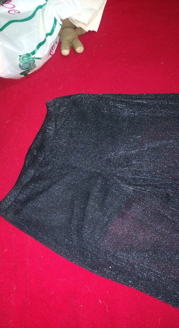 siyah, şortlu transparan simli pantolon - Görsel 4