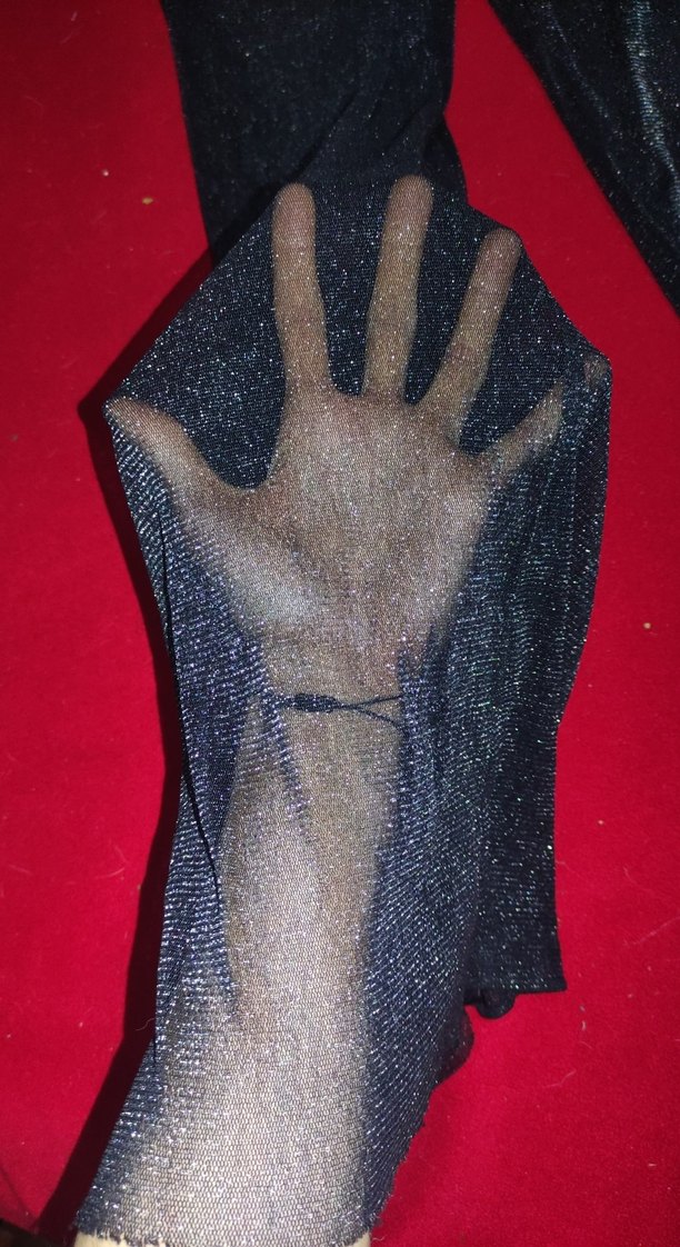 siyah, şortlu transparan simli pantolon - Görsel 3