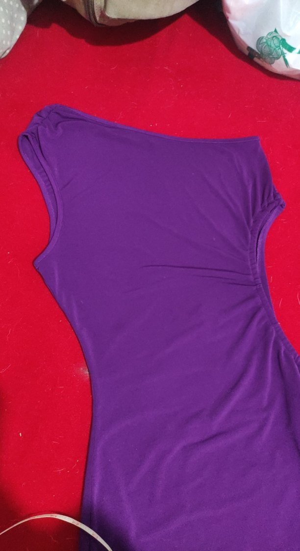 Mor Drapeli Mini Abiye Elbise - Görsel 4