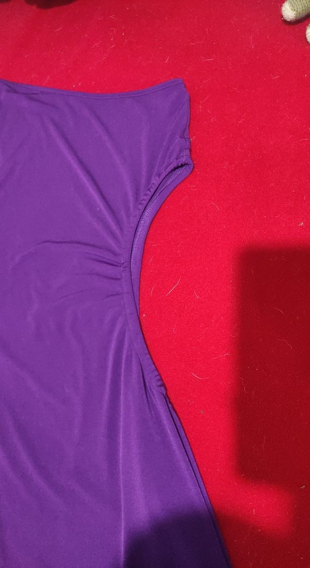 Mor Drapeli Mini Abiye Elbise - Görsel 3