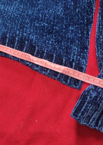 Kadın Mavi Triko Uzun Kollu Kazak - Görsel 3