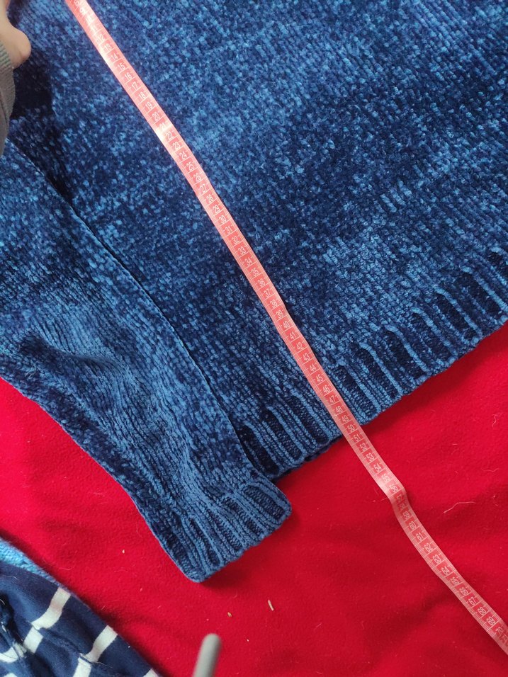 Kadın Mavi Triko Uzun Kollu Kazak - Görsel 4