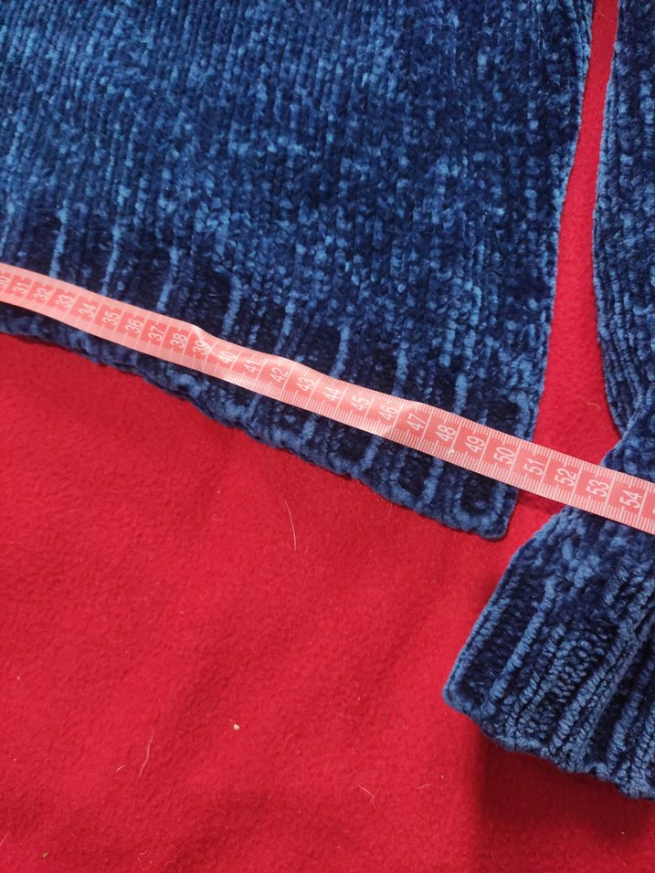 Kadın Mavi Triko Uzun Kollu Kazak - Görsel 3