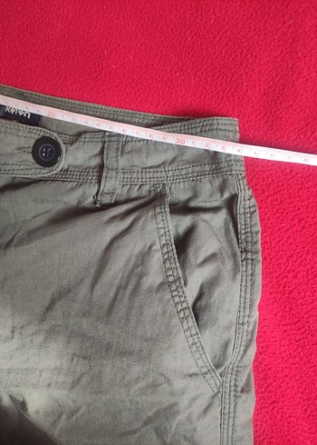 haki Rahat Kesim Kadın Keten Pantolon - Görsel 3