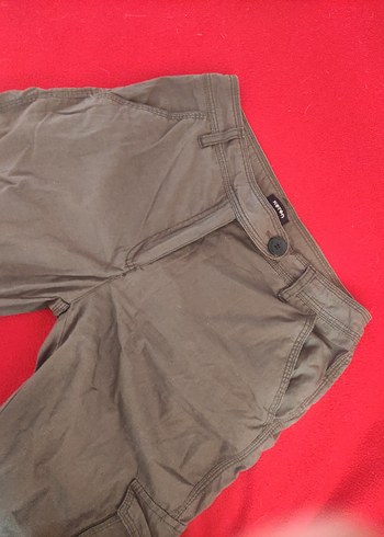 haki Rahat Kesim Kadın Keten Pantolon - Görsel 4