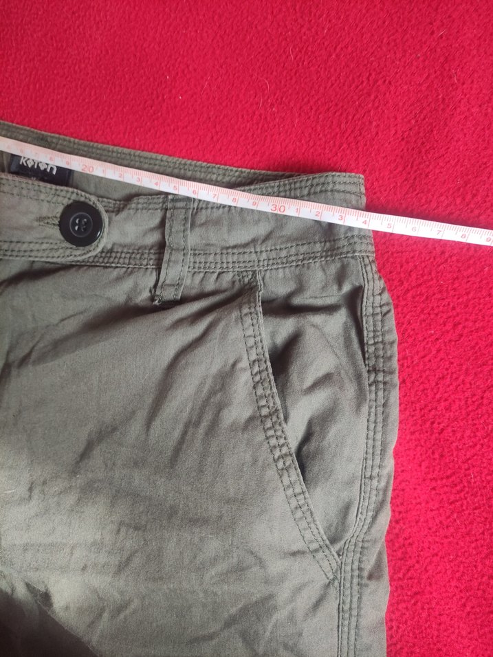 haki Rahat Kesim Kadın Keten Pantolon - Görsel 3