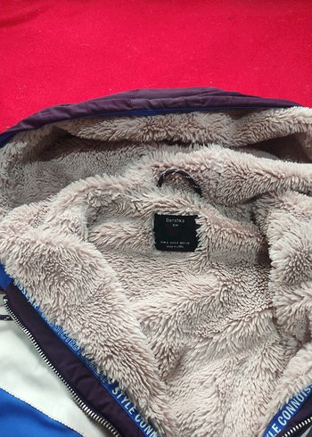 Kapüşonlu Renk Bloklu Kadın Kış Ceketi - Görsel 3