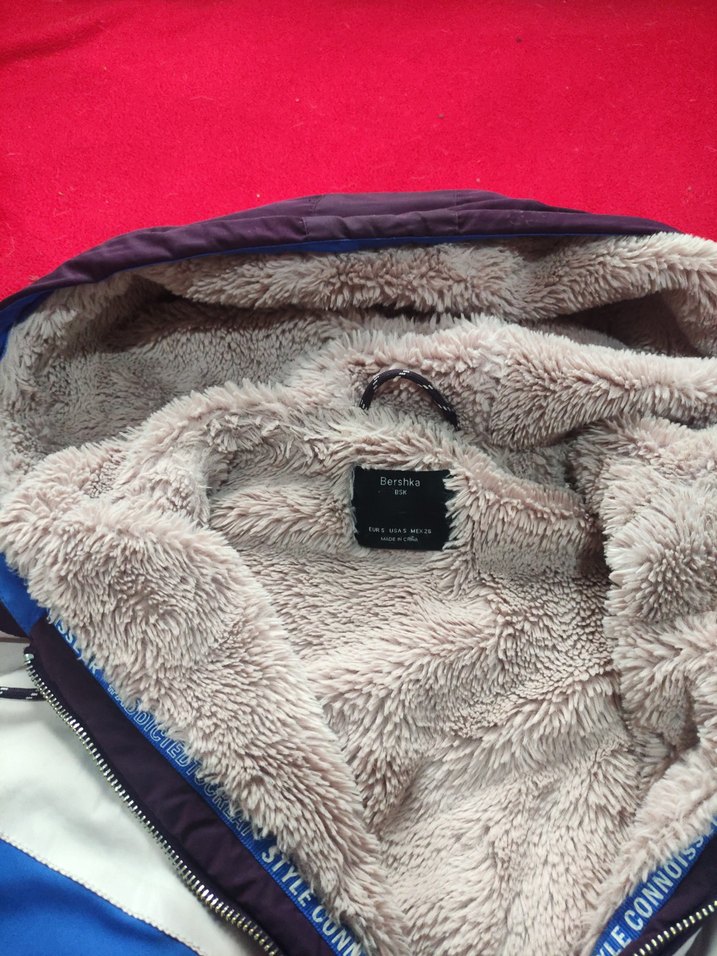 Kapüşonlu Renk Bloklu Kadın Kış Ceketi - Görsel 3