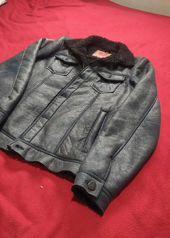 unisex Gri Deri Düğmeli Ceket - Görsel 3