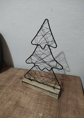 Ahşap Tabanlı Tel Ağaç Dekorasyon Işığı - Görsel 4