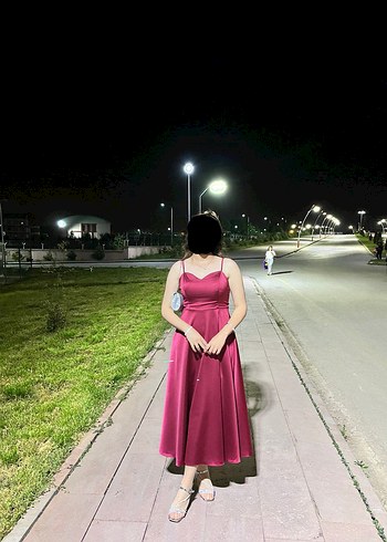 Bordo Midi boy Abiye Elbise