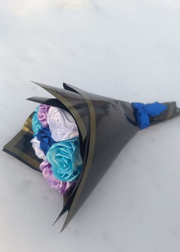 Renkli yapay gül buketi - Görsel 2