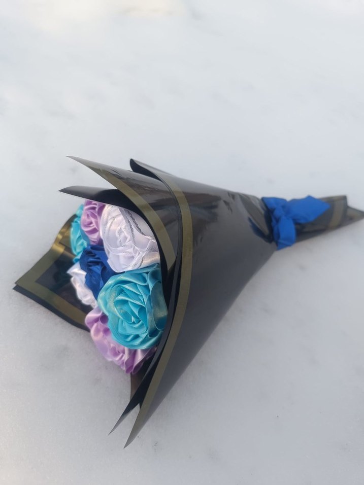 Renkli yapay gül buketi - Görsel 2