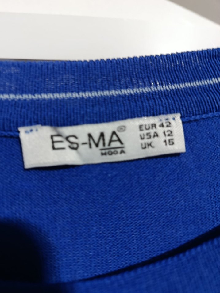 Uzun Kollu Mavi Salaş Elbise triko - Görsel 2