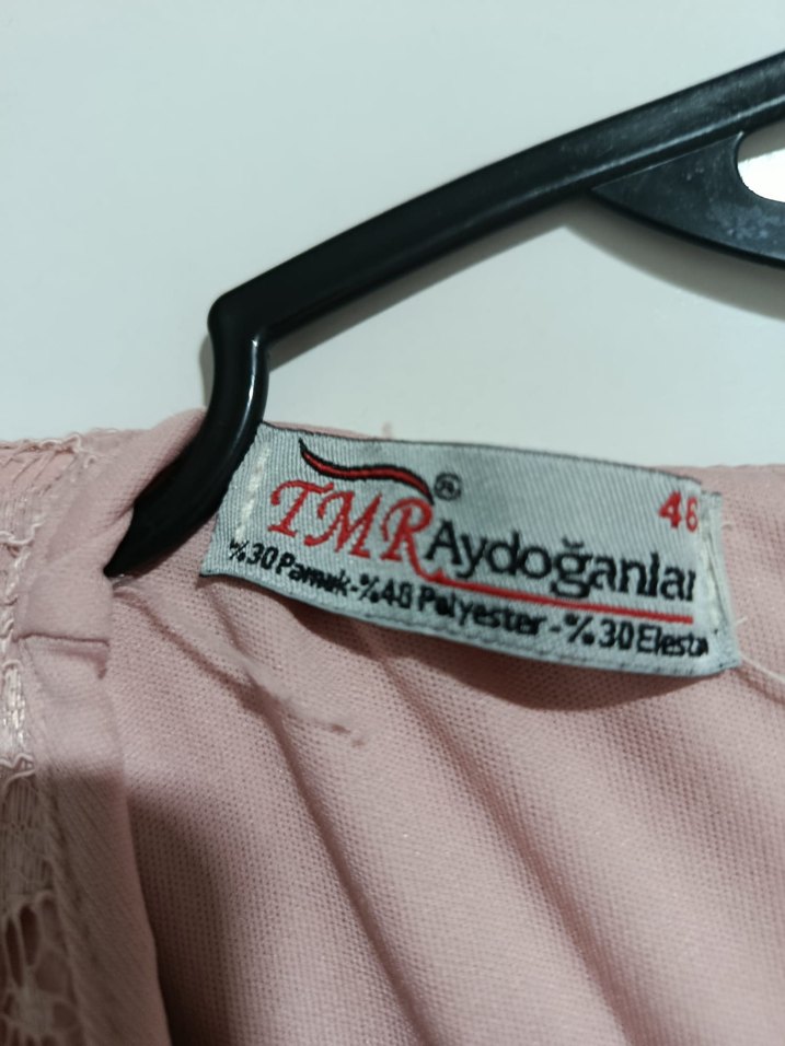 Pembe Dantel Detaylı Uzun Abiye Elbise - Görsel 2