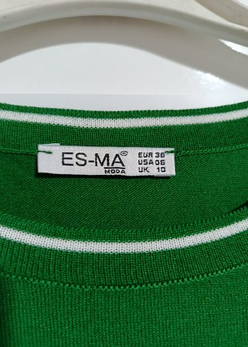 Yeşil Uzun Kollu Oversize Triko Kazak - Görsel 2