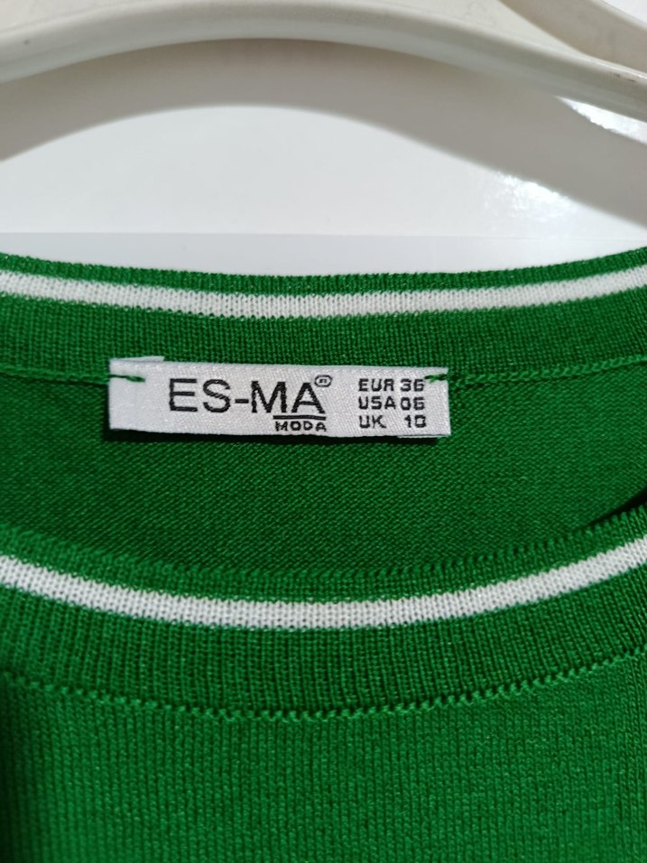 Yeşil Uzun Kollu Oversize Triko Kazak - Görsel 2