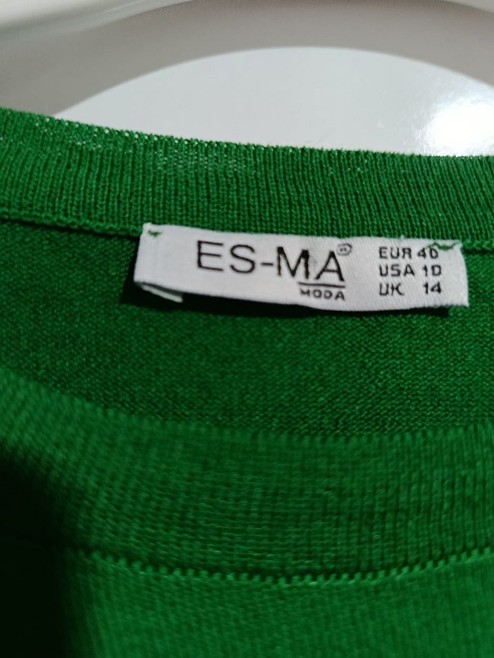 Yeşil Kadın Uzun Kollu Pamuklu Kazak - Görsel 2