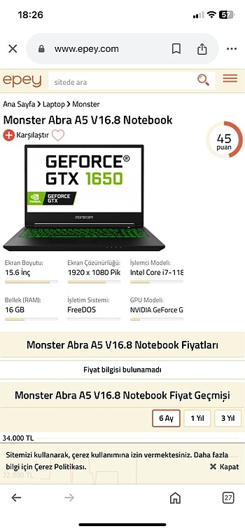 Monster abra A5 16.8 bilgisayar - Görsel 7
