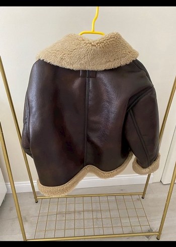Kahverengi Kürklü Deri Kadın Ceket - Görsel 3