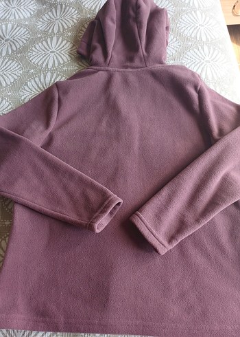 Kadın Pembe Kapüşonlu Fermuarlı Polar - Görsel 2