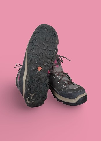 Quechua Kız Çocuk Gri-Pembe Velcro Detaylı Bot - Görsel 4