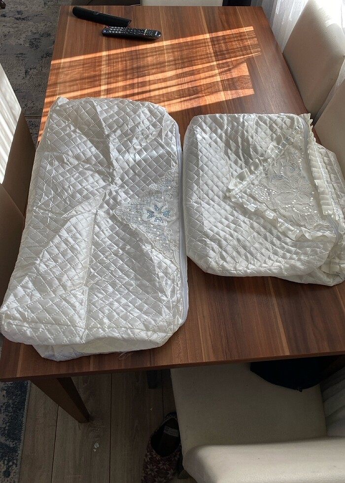 2 adet beyaz çeyiz hurcu büyük 62/27 küçük 47/27 - Görsel 3